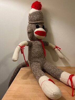 Vintage Sock Monkey Stuffed Doll